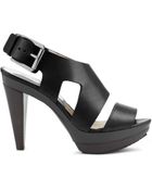 Michael Kors Carla Leather Platform Sandal - Lyst