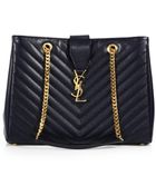 Saint Laurent Monogramme Leather Shoulder Tote - Lyst