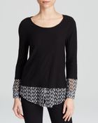 Two By Vince Camuto Mixed Media Top - Lyst