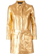 Saint Laurent Belted Coat Dress - Lyst