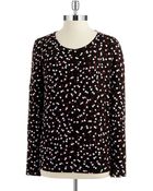 Jones New York Heart Patterned Top - Lyst