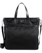 Prada Nylon & Saffiano Computer Tote - Lyst