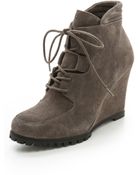 Steven By Steve Madden Wardin Suede Wedge Booties - Black - Lyst