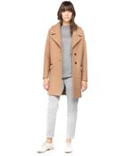 SOIA & KYO Masha Camel Boxy Wool Jacket - Lyst