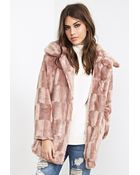 Forever 21 Checkered Faux Fur Coat - Lyst