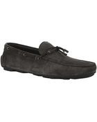 Ermenegildo Zegna Laced Suede Driving Shoe - Lyst