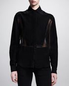 Givenchy Womens Sheerback Tuxedo Blouse - Lyst