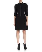 Elie Tahari Bella Leather Trim Shirt Dress - Lyst