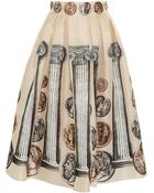 Dolce & Gabbana Printed Silksatin Organza Midi Skirt - Lyst