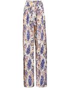 Matthew Williamson Blossom Snake Print Wide-Leg Trousers - Lyst