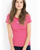 Mango Logo Striped T-Shirt - Lyst