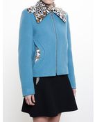 Carven Leopard-trimmed Jacket - Lyst