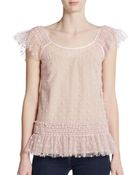 RED Valentino Polka Dot Tulle Top - Lyst