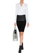 Donna Karan New York Jersey/Leather Pencil Skirt - Lyst