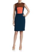 Fendi Sleeveless Colorblock Shift Dress - Lyst