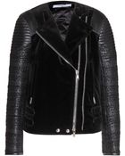 Givenchy Velvet, Leather And Tweed Biker Jacket - Lyst
