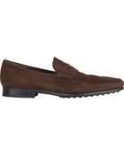 Tod's Suede Apron-Toe Penny Loafers - Lyst