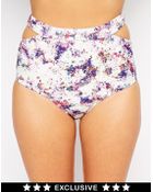 Oh My Love High Waisted Bikini Bottom with Cut Outs - Lyst
