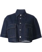 McQ by Alexander McQueen Cropped Denim Jacket - Lyst
