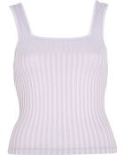 River Island Lilac Ribbed Square Neck Vest - Lyst