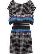 Alberta Ferretti Printed Silk And Crepe De Chine Dress - Lyst