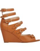 Chloé Buckle-Strap Wedge Sandals - Lyst