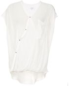 Helmut Lang Cap Sleeve Voile Wrap Top - Lyst