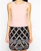 Lipsy Dress With Embellished Skirt - Lyst