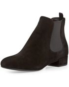 Prada Suede Flat Chelsea Boot - Lyst