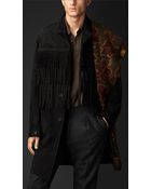Burberry Suede Fringe Car Coat - Lyst