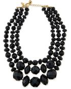 Kate Spade Give It A Swirl Faceted Bead Necklace Black - Lyst