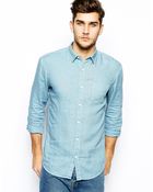 Selected Shirt in Chambray Linen Mix - Lyst