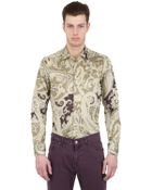 Etro Paisley Print Stretch Cotton Satin Shirt - Lyst