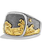 David Yurman Waves Signet Ring With Gold - Lyst