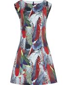 Reiss Ottoline Feather-Print Dress - Lyst
