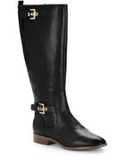 Nine West Bringit Leather Riding Boots - Lyst