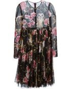 Dolce & Gabbana Enchanted Forest Crepe Dress - Lyst