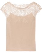 Valentino Lace-Paneled Wool Sweater - Lyst