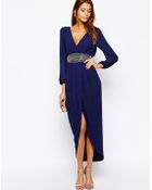 Tfnc Wrap Maxi Dress with Embellished Waist - Lyst