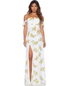Flynn Skye Bardot Maxi Dress - Lyst