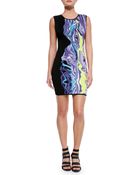 Hervé Léger Sleeveless Dress W Partial Print - Lyst