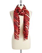 Calvin Klein Silk Striped Scarf - Lyst