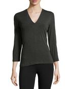Donna Karan New York V-Neck Jersey Top - Lyst
