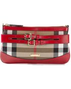 Burberry Buckle Detail Clutch - Lyst