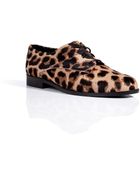 Diane von Furstenberg Animal Print Haircalf Lace-Ups - Lyst
