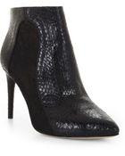 BCBGMAXAZRIA Cleo Snake-Embossed Lace Combo Day Bootie - Lyst
