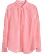 H&M Silk Blouse - Lyst