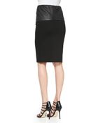 Donna Karan New York Structured Pencil Skirt With Leather Band - Lyst