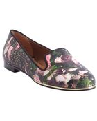 Givenchy Black And Pink Floral Printed Leather Flats - Lyst