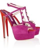 Brian Atwood Clizia Studded Suede Sandals - Lyst